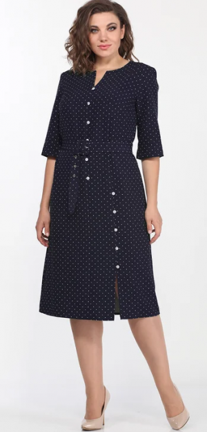 Платье 2119 синий Леди стиль классик