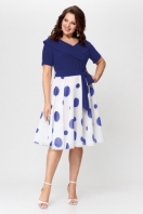 Платье 2827 голубой Леди стиль классик